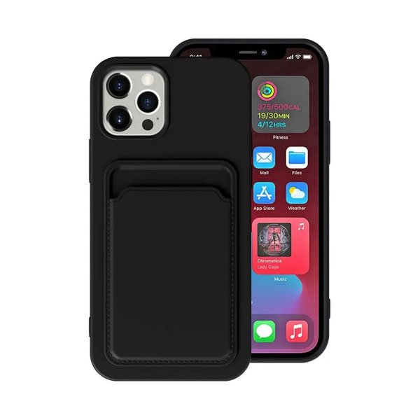 iPhone 13 Pro Max Skal Korthållare Svart