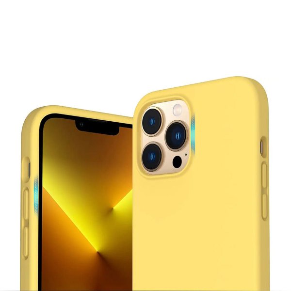 Rvelon iPhone 13 Pro Max Skal Silikon Gul