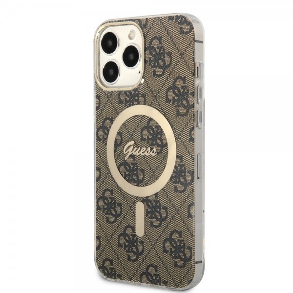 Guess iPhone 13 Pro Max Skal 4G Pattern MagSafe Brun