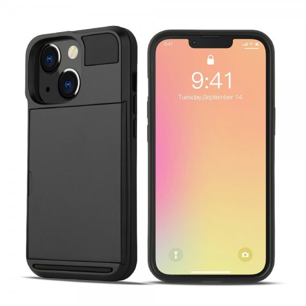 iPhone 13 Pro Max Skal Card Slide Svart