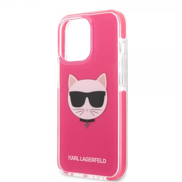 Karl Lagerfeld iPhone 13 Pro Max Skal Choupette Fuchsia