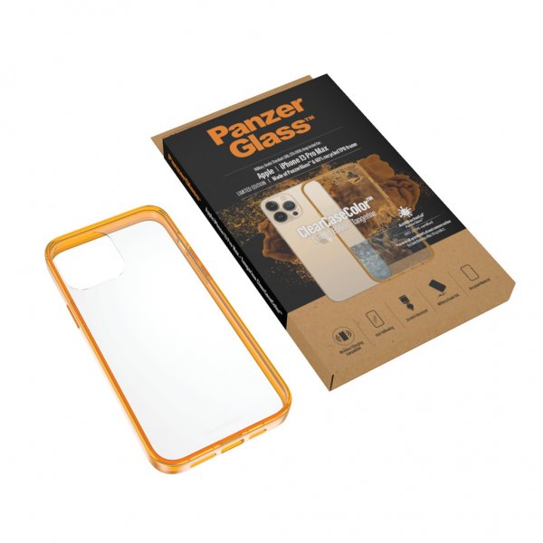 PanzerGlass iPhone 13 Pro Max Skal ClearCase Color Tangerine