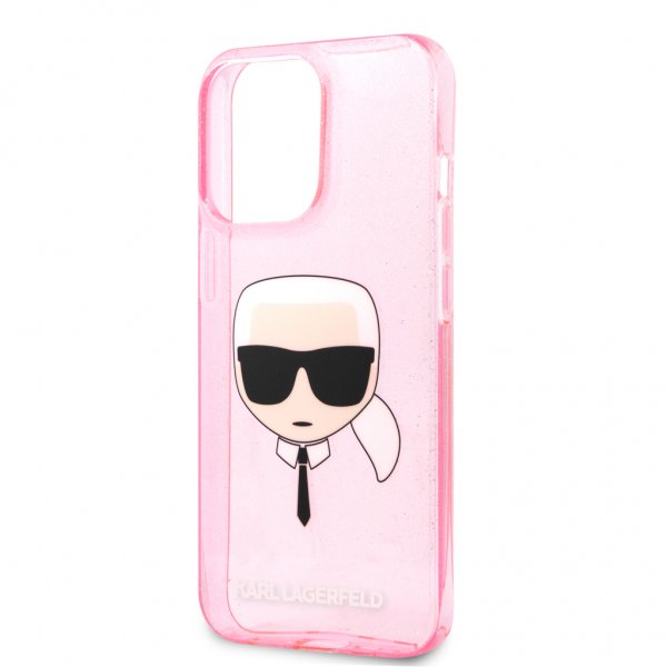 Karl Lagerfeld iPhone 13 Pro Max Skal Full Glitter Rosa
