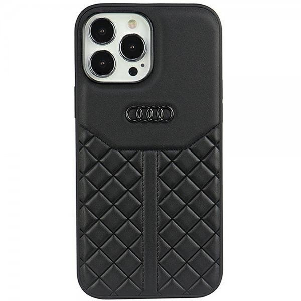 Audi iPhone 13 Pro Max Skal Genuine Leather Case Svart