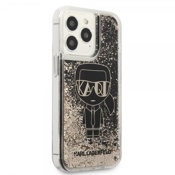 Karl Lagerfeld iPhone 13 Pro Max Skal Liquid Glitter Gatsby Svart