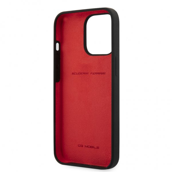 Ferrari iPhone 13 Pro Max Skal Liquid Silicone Metal Logo Svart