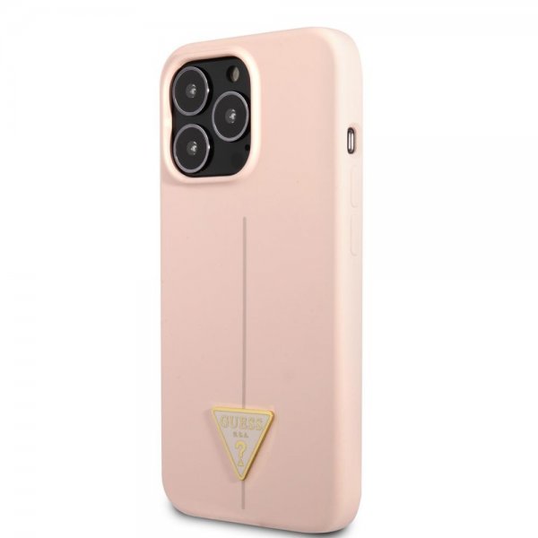 Guess iPhone 13 Pro Max Skal Metal Triangle Rosa