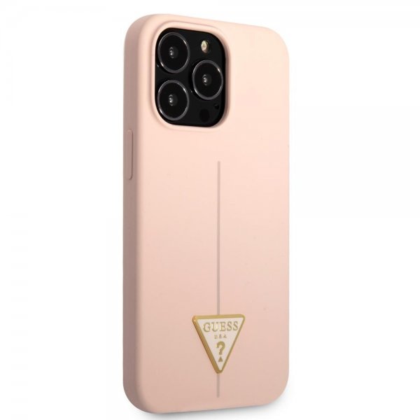 Guess iPhone 13 Pro Max Skal Metal Triangle Rosa