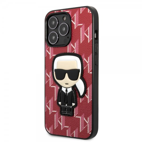 Karl Lagerfeld iPhone 13 Pro Max Skal Monogram Iconic Patch Röd