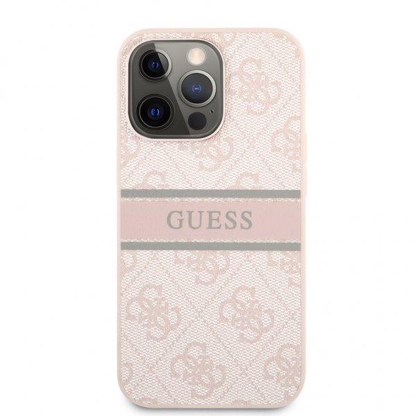 Guess iPhone 13 Pro Max Skal Printed Stripe Rosa