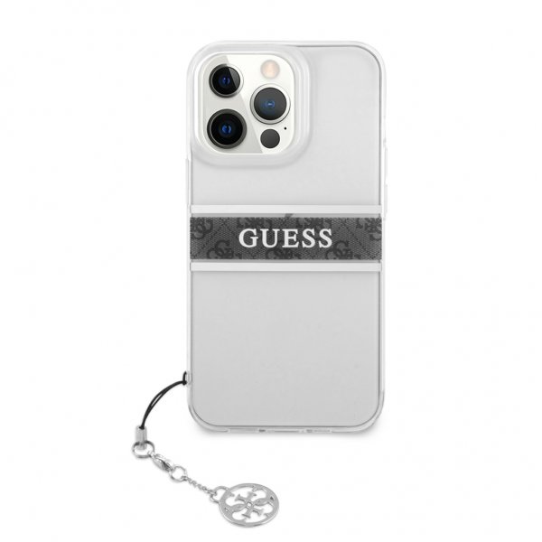 Guess iPhone 13 Pro Max Skal Stripe Charm Grå