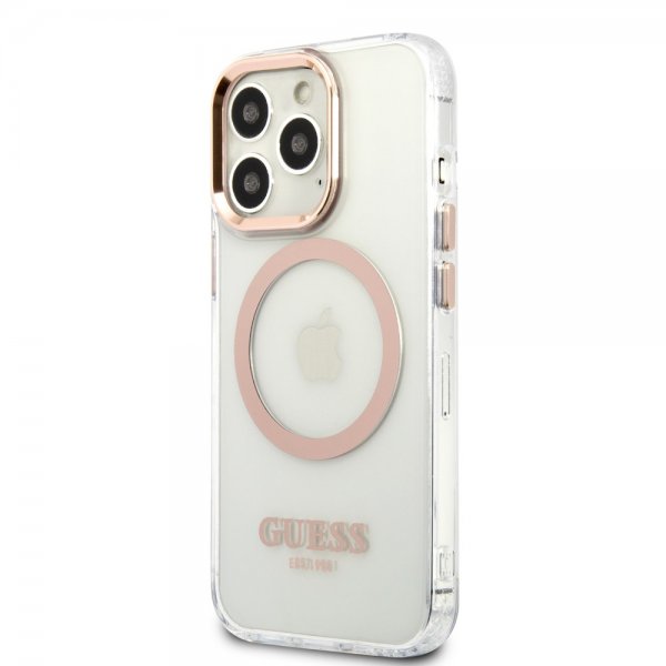 Guess iPhone 13 Pro Max Skal Transparent MagSafe Guld Transparent