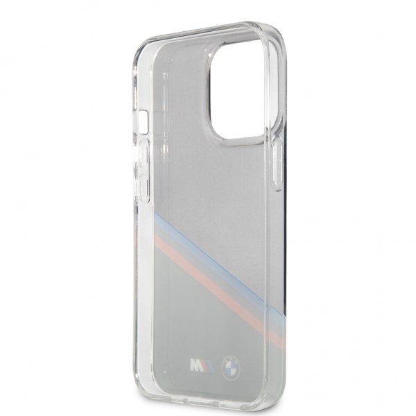 BMW iPhone 13 Pro Max Skal Tricolor Stripe Transparent Svart