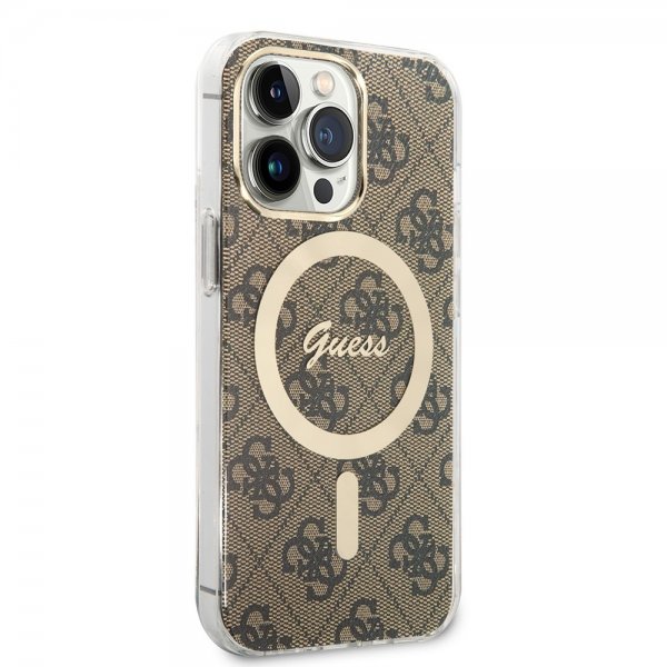 Guess iPhone 13 Pro Skal 4G Pattern MagSafe Brun