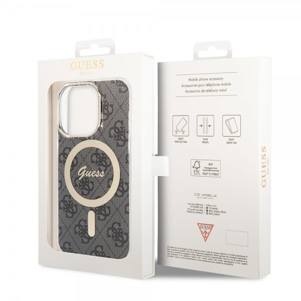 Guess iPhone 13 Pro Skal 4G Pattern MagSafe Svart