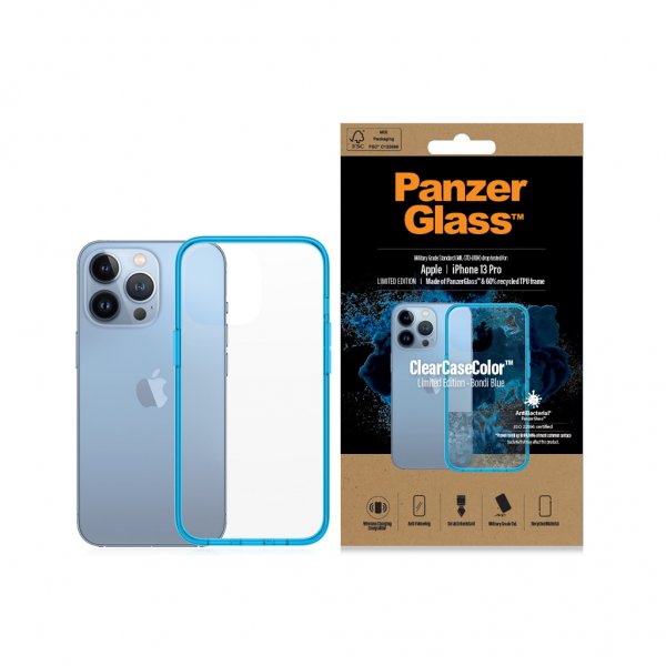 PanzerGlass iPhone 13 Pro Skal ClearCase Color Bondi Blue