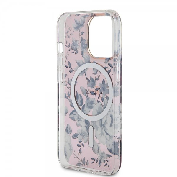 Guess iPhone 13 Pro Skal Flower MagSafe Rosa