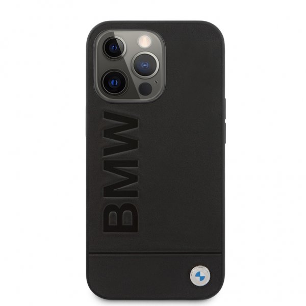BMW iPhone 13 Pro Skal Hot Stamp Metal Logo Svart