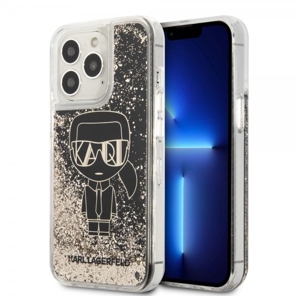 Karl Lagerfeld iPhone 13 Pro Skal Liquid Glitter Gatsby Svart