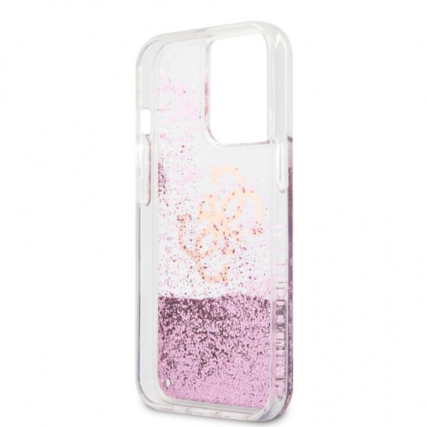 Guess iPhone 13 Pro Skal Liquid Glitter Rosa