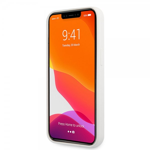 Lacoste iPhone 13 Pro Skal Liquid Silicone Allover Pattern Vit