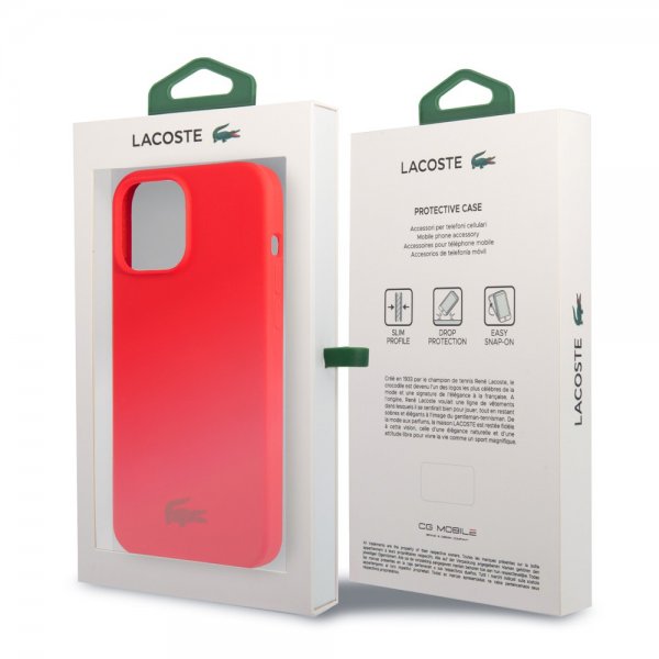 Lacoste iPhone 13 Pro Skal Liquid Silicone Glossy Logo Röd
