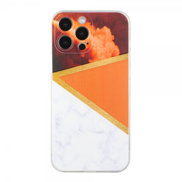 iPhone 13 Pro Skal Marmormönster Orange