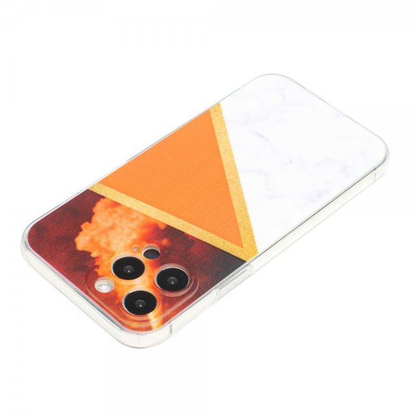 iPhone 13 Pro Skal Marmormönster Orange