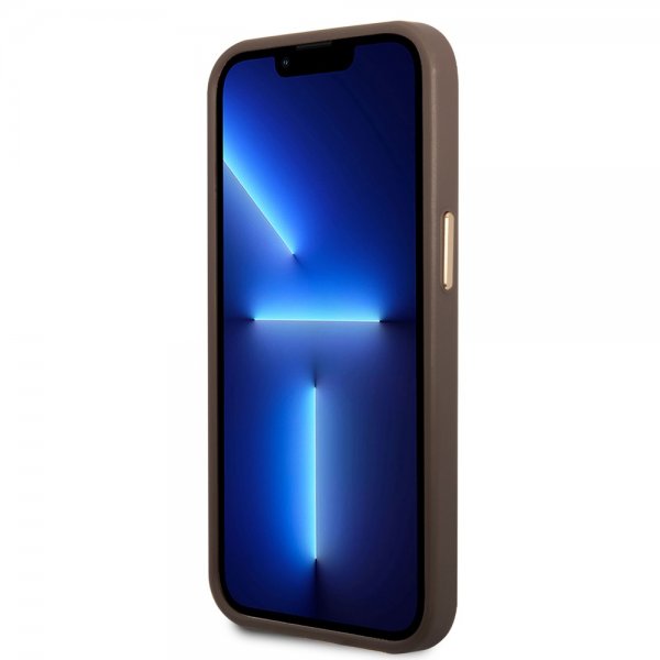 Guess iPhone 13 Pro Skal Metal Plate Logo MagSafe Brun