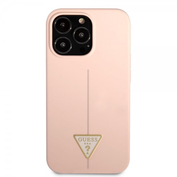 Guess iPhone 13 Pro Skal Metal Triangle Rosa