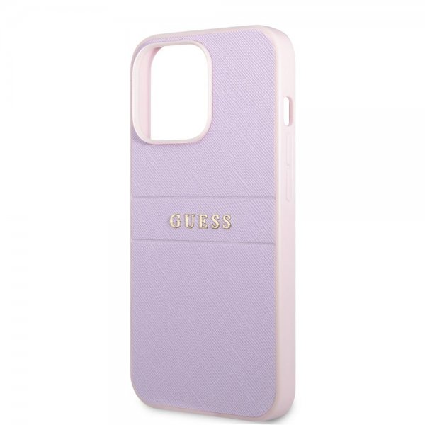 Guess iPhone 13 Pro Skal Saffiano Metal Logo Lila