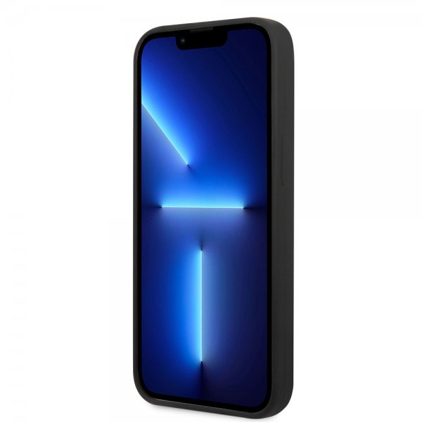 Guess iPhone 13 Pro Skal Silicone Metal Plate MagSafe Svart