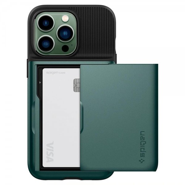 Spigen iPhone 13 Pro Skal Slim Armor CS Midnight Green