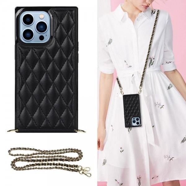 iPhone 13 Pro Skal Square med Strap Svart