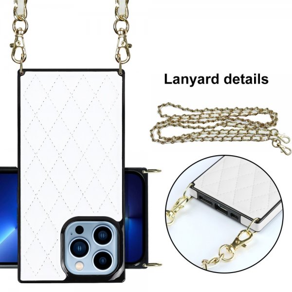 iPhone 13 Pro Skal Square med Strap Vit