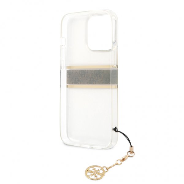 Guess iPhone 13 Pro Skal Stripe Charm Brun