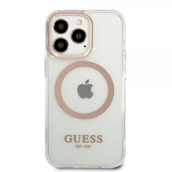 Guess iPhone 13 Pro Skal Transparent MagSafe Guld Transparent