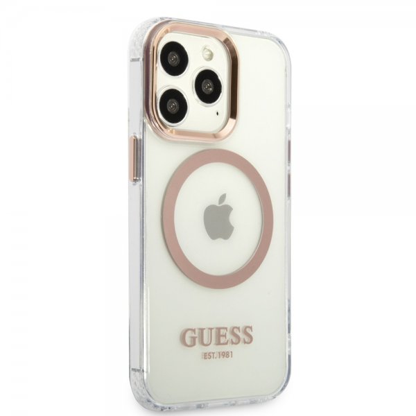 Guess iPhone 13 Pro Skal Transparent MagSafe Guld Transparent