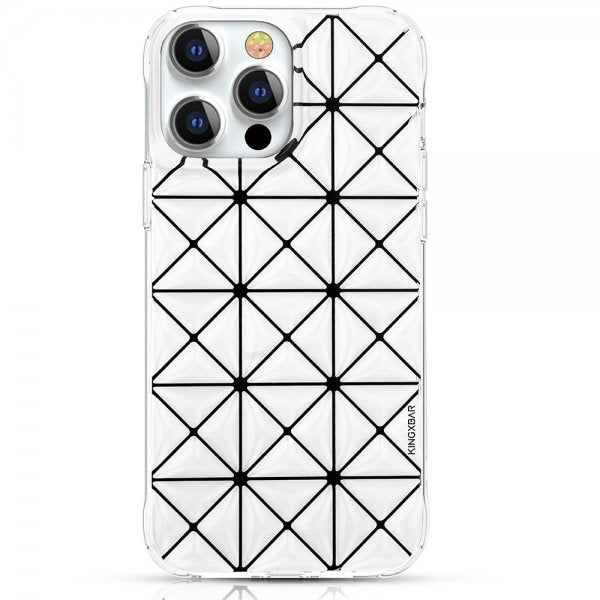 Kingxbar iPhone 13 Pro Skal Triangelmönster Vit
