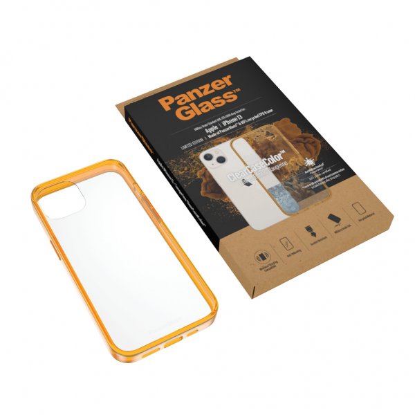 PanzerGlass iPhone 13 Skal ClearCase Color Tangerine