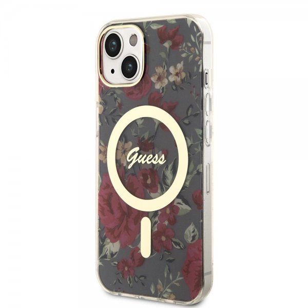 Guess iPhone 13 Skal Flower MagSafe Kaki