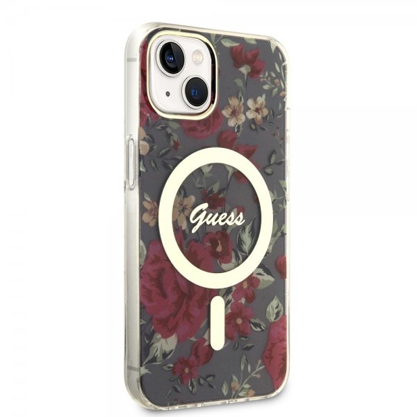 Guess iPhone 13 Skal Flower MagSafe Kaki