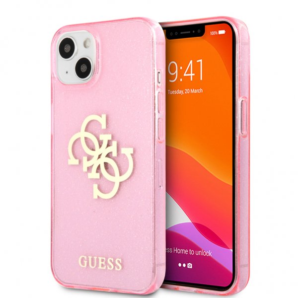 Guess iPhone 13 Skal Full Glitter Rosa