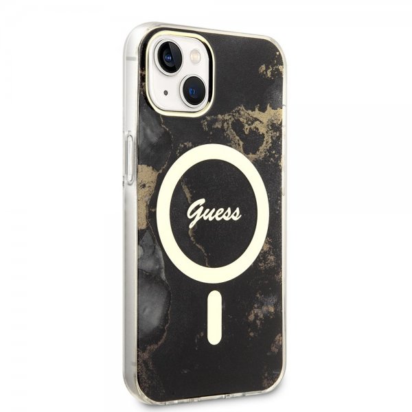 Guess iPhone 13 Skal Golden Marble MagSafe Svart