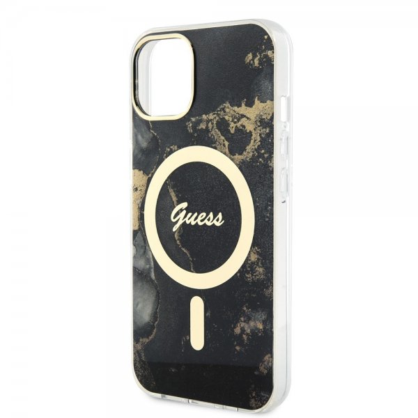 Guess iPhone 13 Skal Golden Marble MagSafe Svart