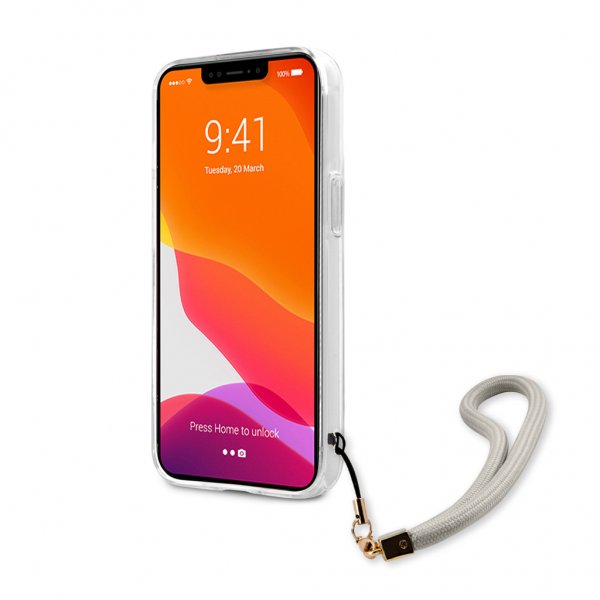 Guess iPhone 13 Skal Marble Design Stripe Grå