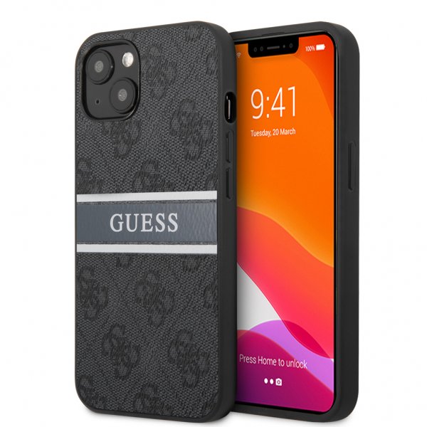 Guess iPhone 13 Skal Printed Stripe Grå