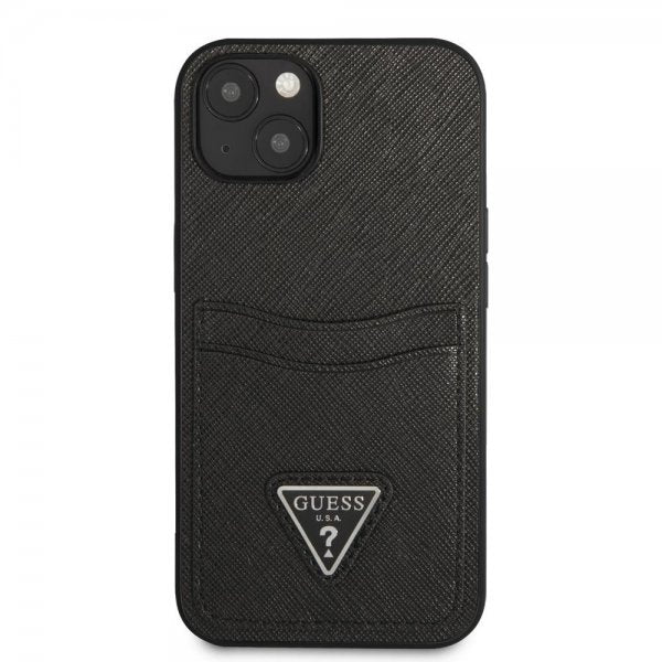 Guess iPhone 13 Skal Saffiano Double Cardslot Svart
