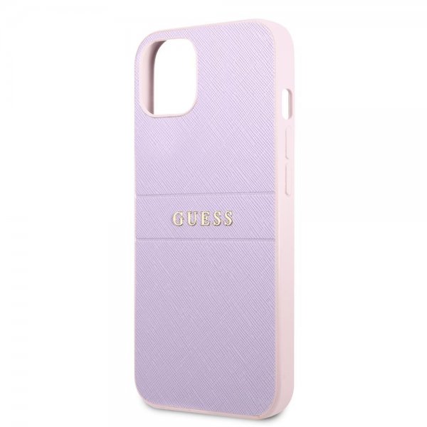 Guess iPhone 13 Skal Saffiano Metal Logo Lila