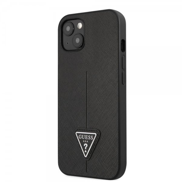 Guess iPhone 13 Skal Saffiano Metal Triangle Svart